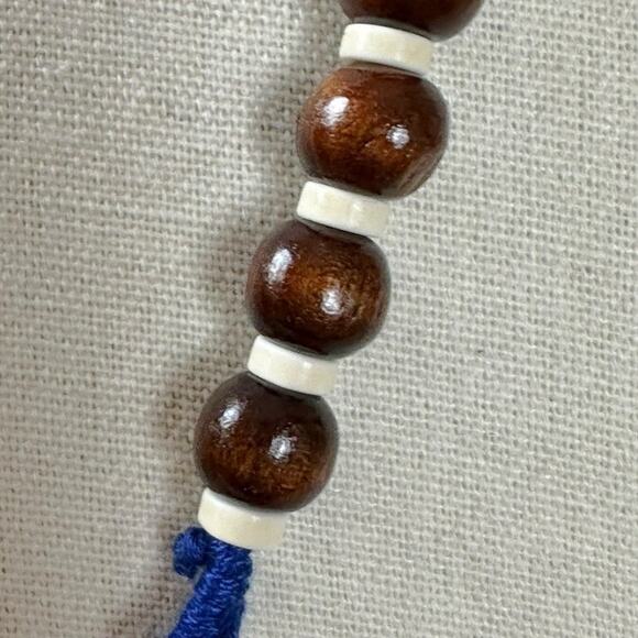 Free People Ariana Ost Easy Does It Pearl Cross Strand Necklace Bohemian Beach - Picture 9 of 16